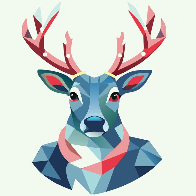 Vector a drawing of a deer with a geometric pattern