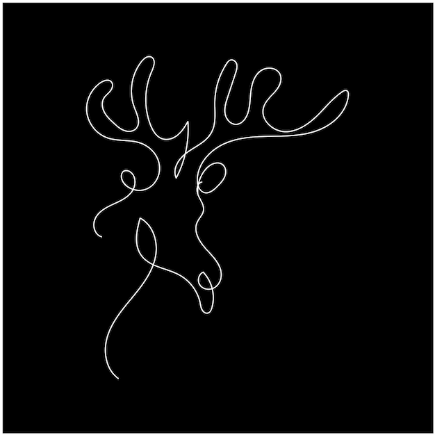 Vector a drawing of a deer with a long tail