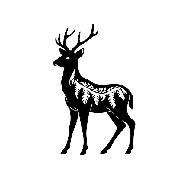 a drawing of a deer with a white background that says deer