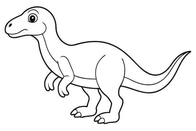 Vector a drawing of a dinosaur with a black outline and the word lizard on it