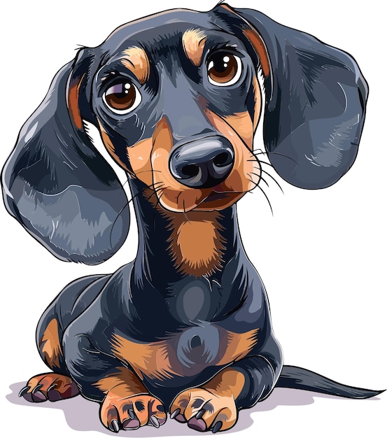 a drawing of a dog called a dachshund