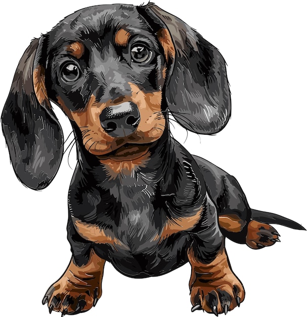 a drawing of a dog called a dachshund