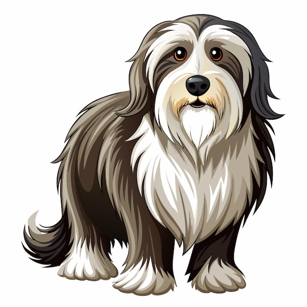 Vector a drawing of a dog that has a brown face and has a black nose