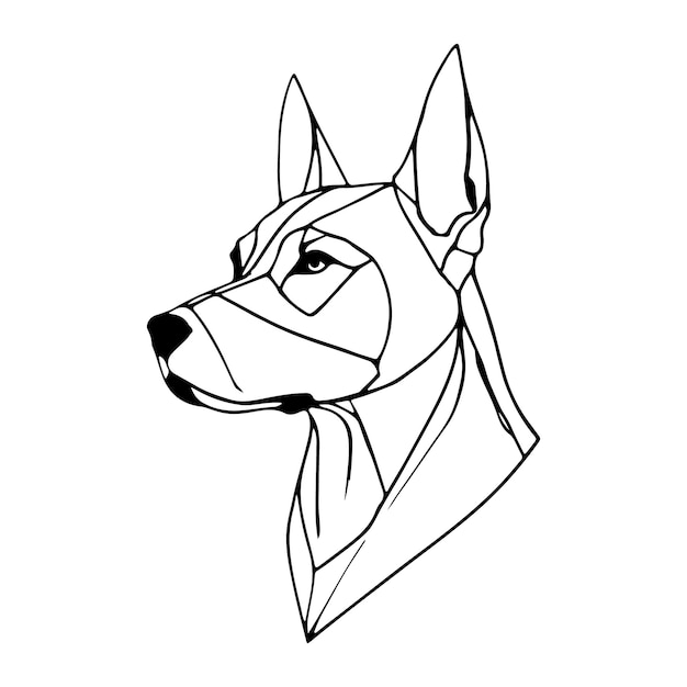 Vector a drawing of a dog that has a dog head on it