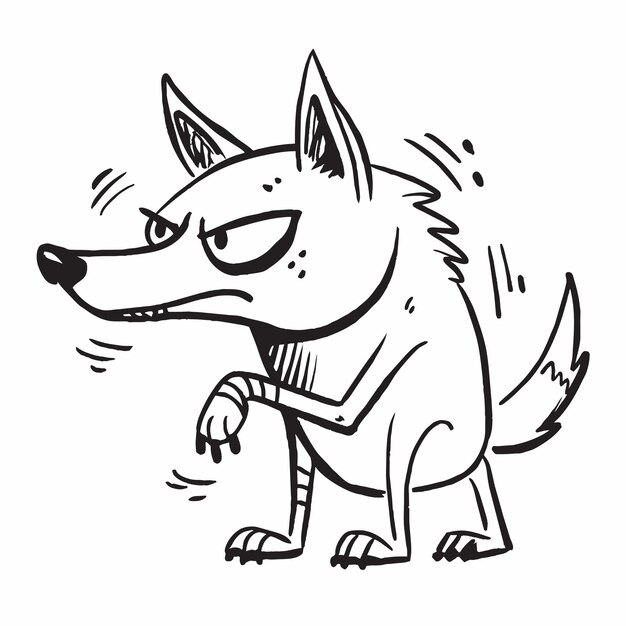 Vector a drawing of a dog that has a wolf on it