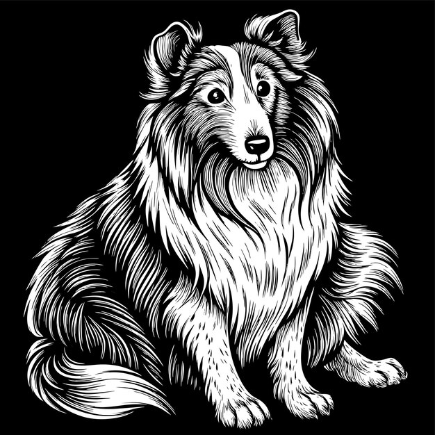 Vector a drawing of a dog that has a wolf on it