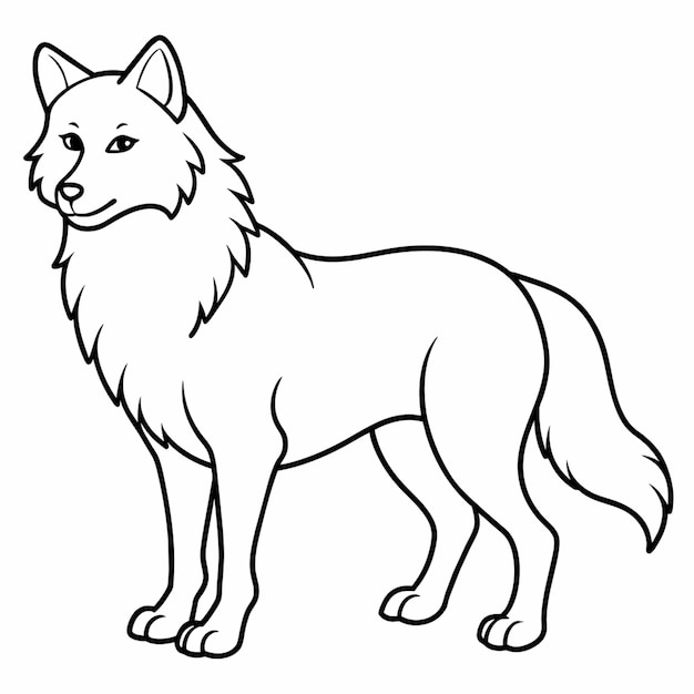 Vector a drawing of a dog that has a wolf on it