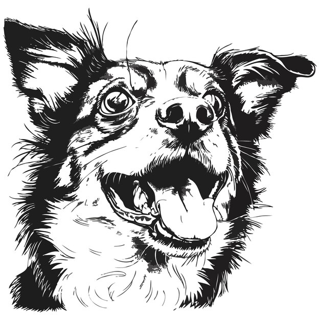 Vector a drawing of a dog that has the word  dog  on it