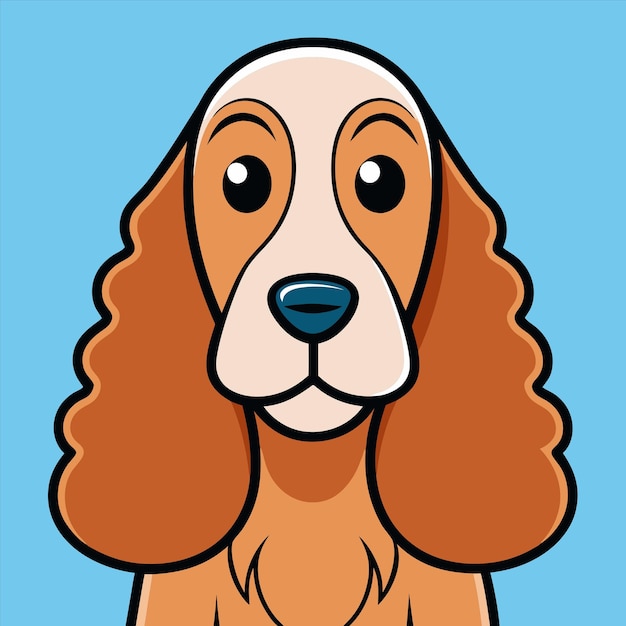 Vector a drawing of a dog with a blue background with a picture of a dog on it