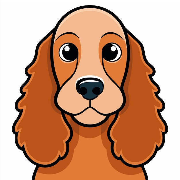 Vector a drawing of a dog with a brown nose and a black eye