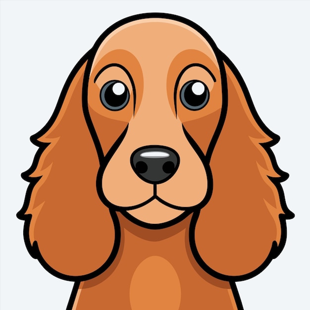 Vector a drawing of a dog with a brown nose and a brown eye