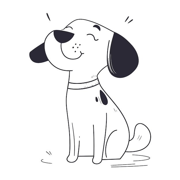 Vector a drawing of a dog with a cartoon face and a black and white background