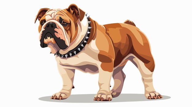 Vector a drawing of a dog with a collar that says bulldog