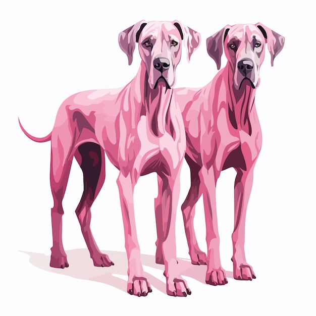 Vector a drawing of a dog with pink on it