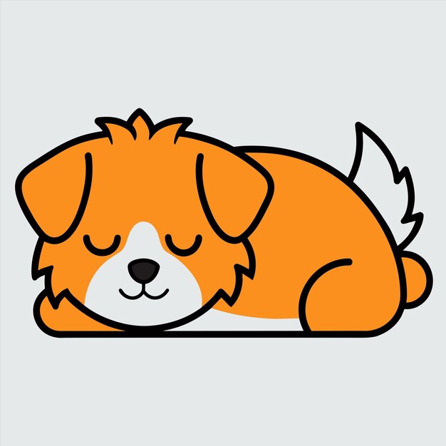 a drawing of a dog with a tail curled up and a tail with a tail curled up