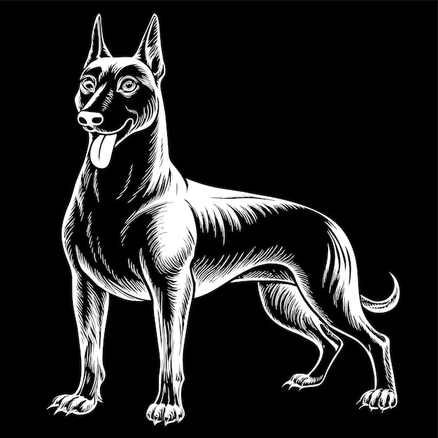 Vector a drawing of a dog with the word dog on it