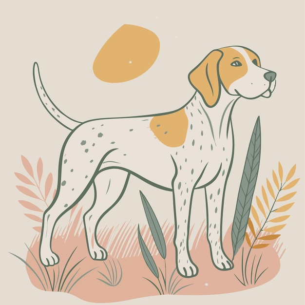 a drawing of a dog with a yellow spot on its back