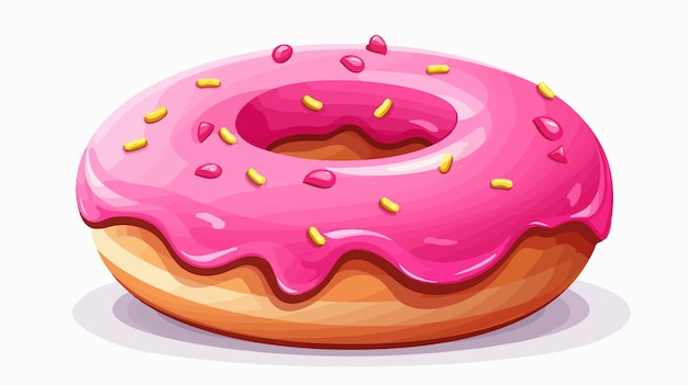 a drawing of a donut with pink icing and sprinkles