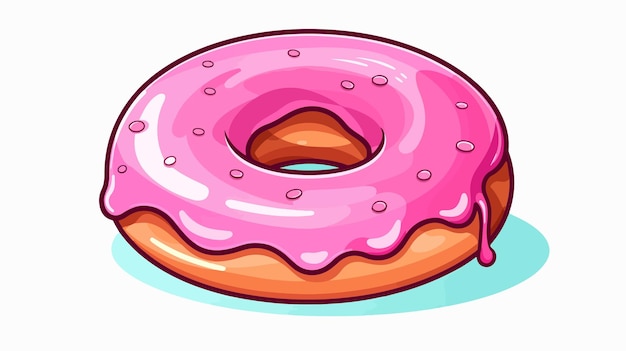 a drawing of a donut with pink icing and sprinkles