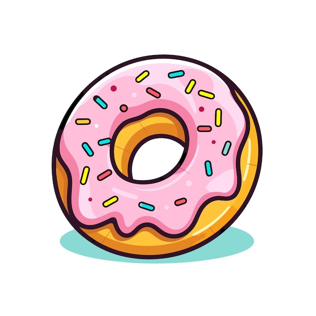 A drawing of a donut with the word donuts on it