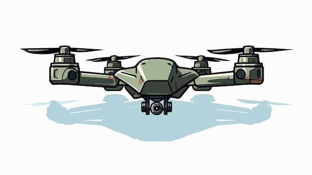 Vector a drawing of a drone with a shadow on it