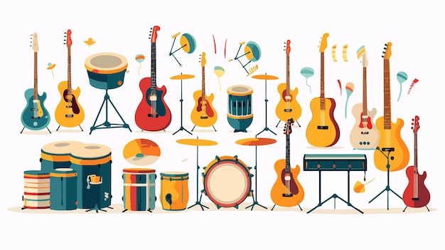 a drawing of a drum set with a drum set and a drum set