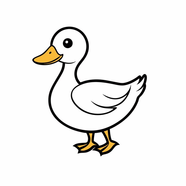 a drawing of a duck with a yellow beak and a white duck on it