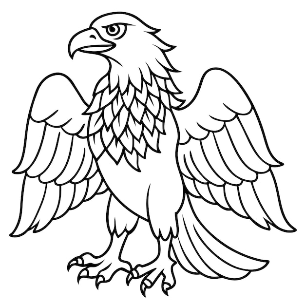 Vector a drawing of an eagle with a white background that says  eagle