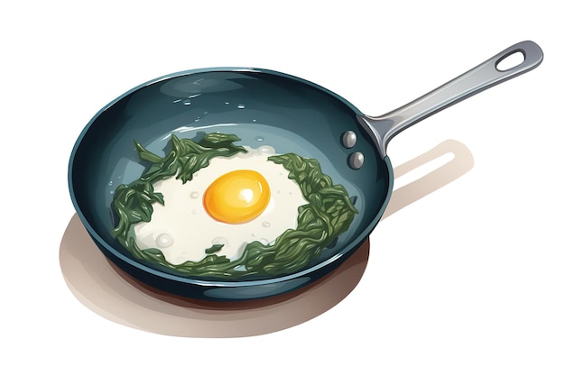 Vector a drawing of an egg in a frying pan