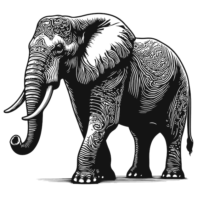 a drawing of an elephant with the words quot elephant quot on it