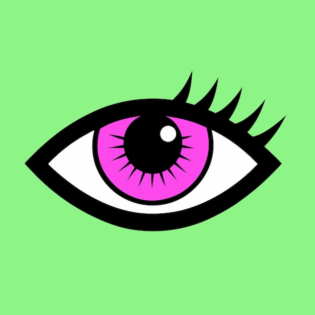 Vector a drawing of an eye with pink and black on it