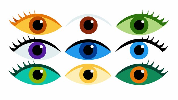 Vector a drawing of eyes with different colors