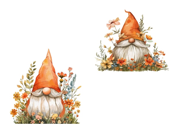 a drawing of a fairy tale with a hat and flowers