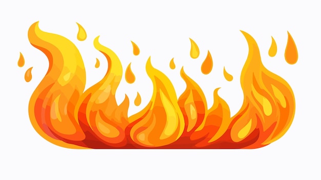 a drawing of a fire with flames in the background