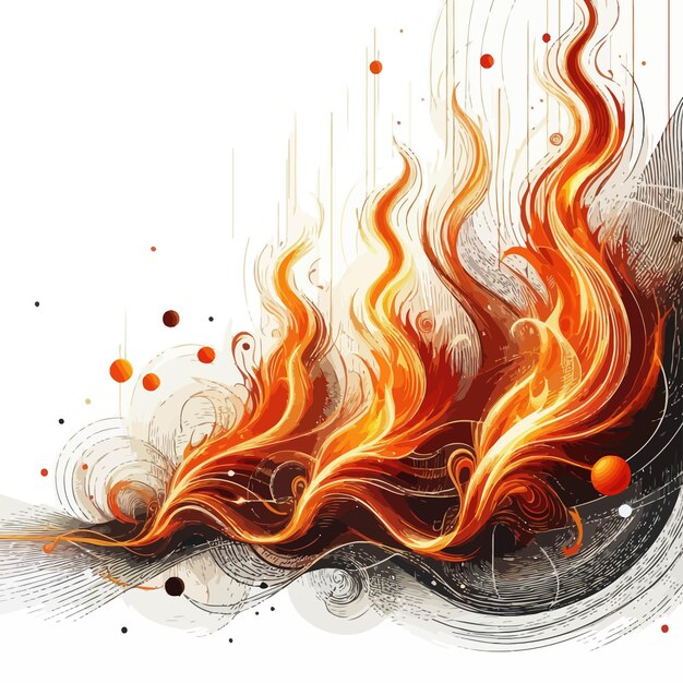 Vector a drawing of a fire with the words fire and the word fire