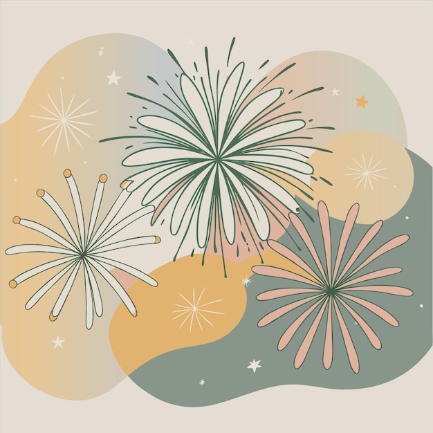 Vector a drawing of fireworks and a hand with the words quot confetti quot on it