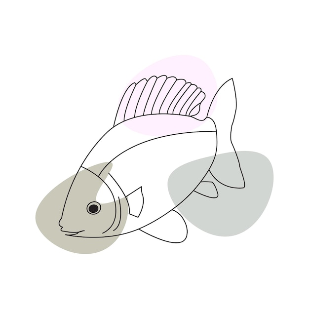 Vector a drawing of a fish with a fish on the bottom