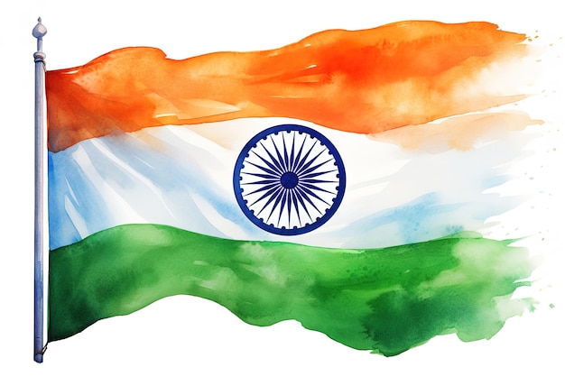 a drawing of a flag with the word india on it