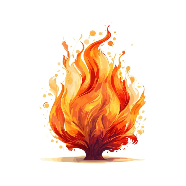 a drawing of a flame that has the word fire on it