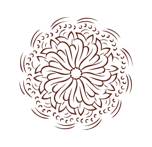 a drawing of a flower that is in a circle