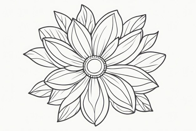 Vector a drawing of a flower with a circle in the middle