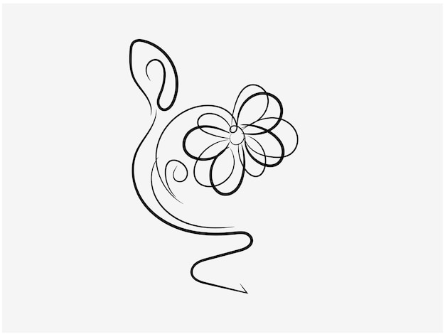 a drawing of a flower with a flower on it