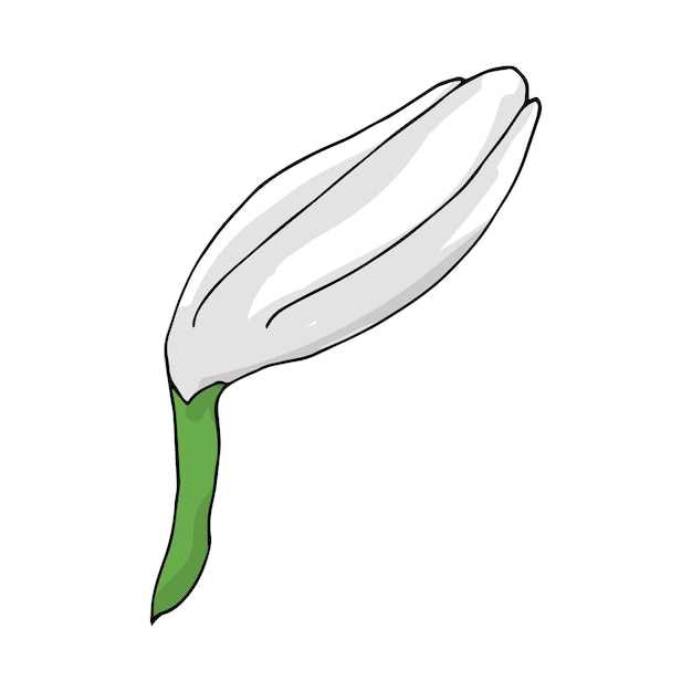 A drawing of a flower with a green stem