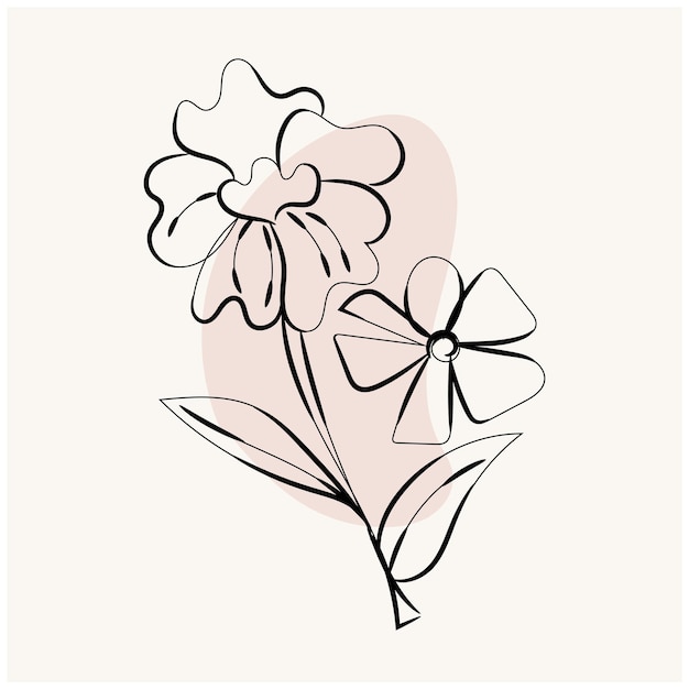 a drawing of a flower with a ribbon and a ribbon