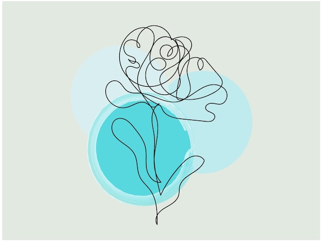 Vector a drawing of a flower with a woman and a woman with a heart on it