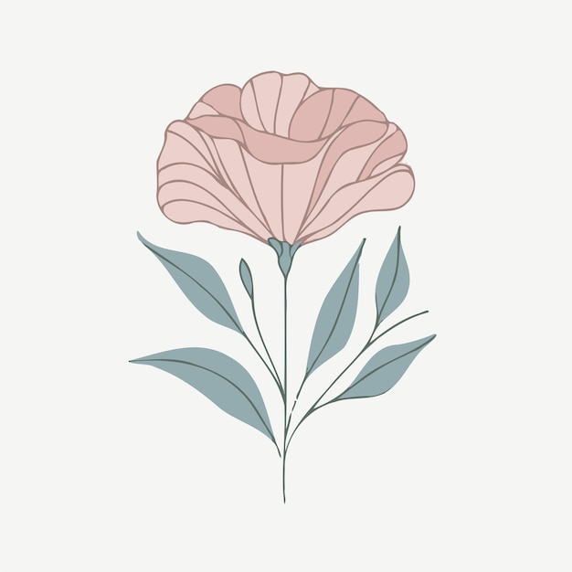 Vector a drawing of a flower with the word pink on it blooming lisianthus pink and white flowers