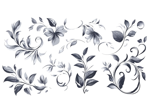 Vector a drawing of flowers and leaves on a white background