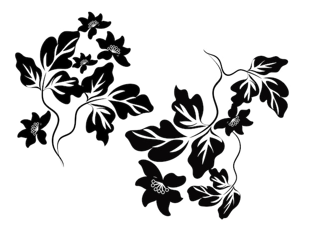 a drawing of flowers and leaves with the word butterfly on it