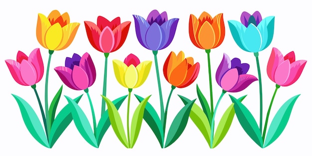 a drawing of flowers with different colors