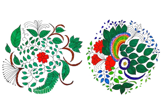 A drawing of flowers with the word " russian " on the top.